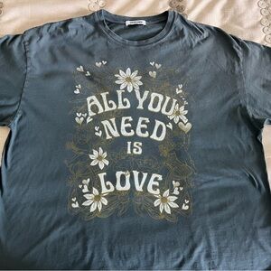 Free People Blue Graphic Tee - All You Need is Love
